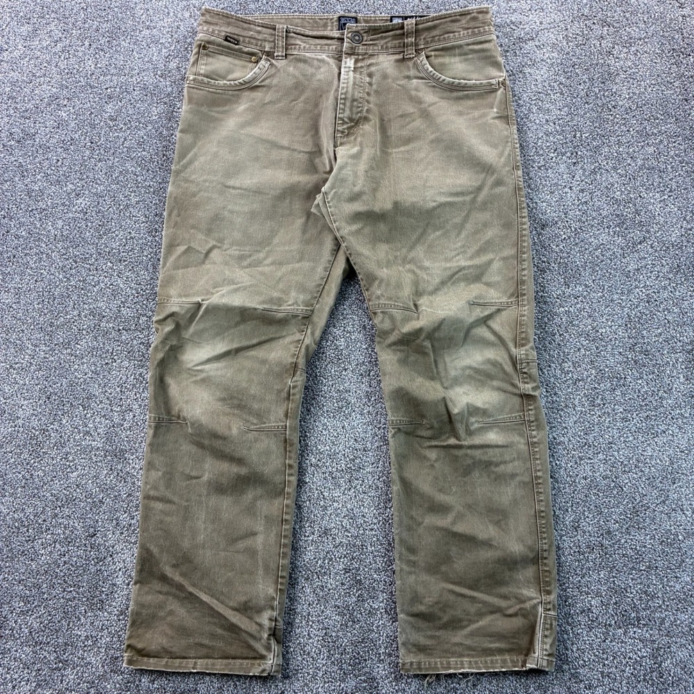 Kuhl Rydr Pants Mens 36x30‎ Dark Brown Khaki Canvas Hiking Articulated Knee